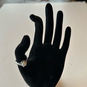 Sterling Silver Ring Size 6 3/4 with Single Cultured Pearl